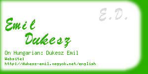 emil dukesz business card